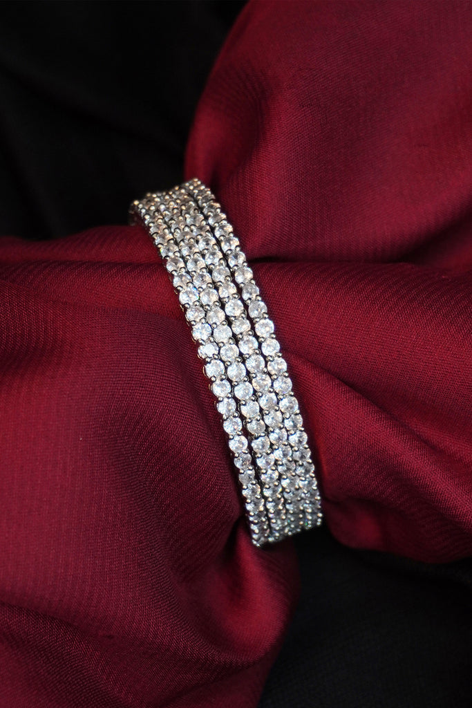ON SHOW AT TULLIE HOUSE – 4 row Crystal expanding bracelet -circa 1950/60's