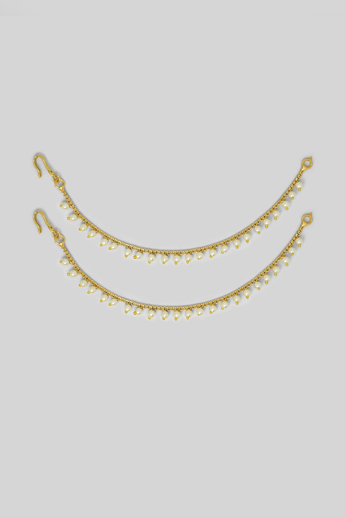 Fancy Gold-Plated Single Layered Earring Chain
