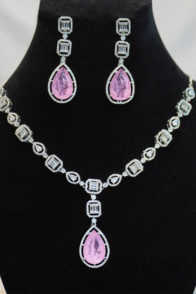 Pink AD Necklace Set