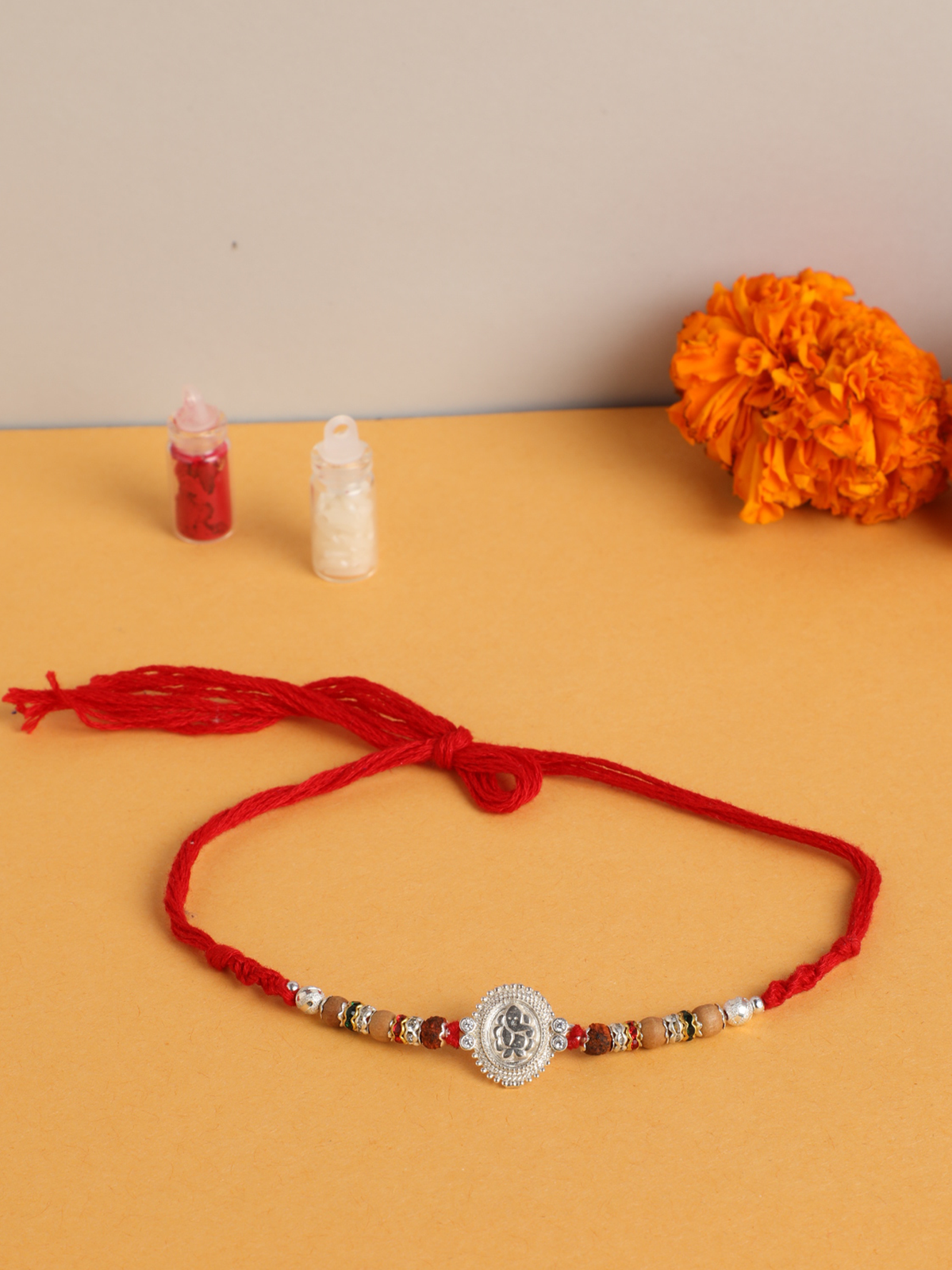 925 Sterling Silver Om Designer Rakhi For Bhai