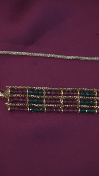 24K Gold Plated Kemp Stone Choker Necklace Set