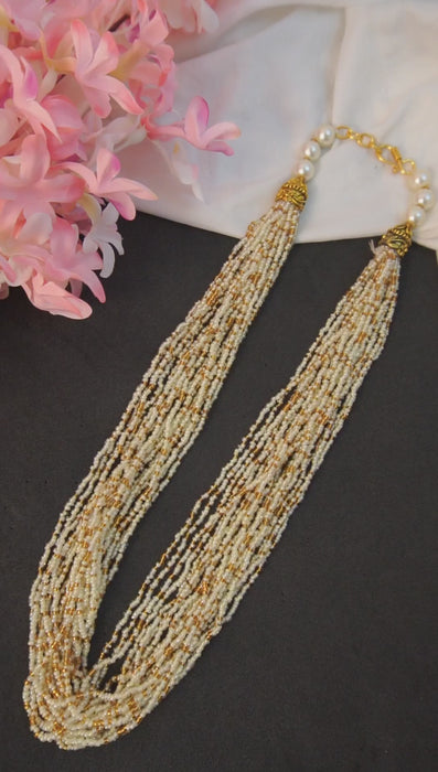 Pearl Beaded Handcrafted Necklace Set - Niscka