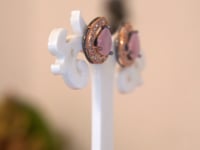 Baby Pink Water Drop American Diamond Stud Earring for Women