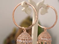 Rose Gold Plated Hoops Jhumki Earring