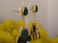 Druzy Green Pearly Drop Earring - Simple Drop Earrings