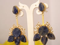 Druzy Blue Pearly Drop Earring - Drop Earrings Artificial