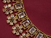 American Diamond Stones Studded 18k Gold Plated Necklace with Earring - Buy Necklace Set online