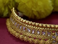 Gold Plated Traditional Antique Choker Necklace Set - Cheapest Necklace Online