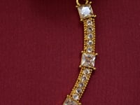 Zircon Stones Studded Gold Plated Choker Necklace Set