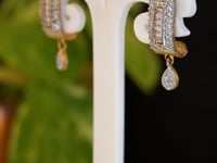 Stylish American Diamond Gold Plated Drop Earring - Earrings set