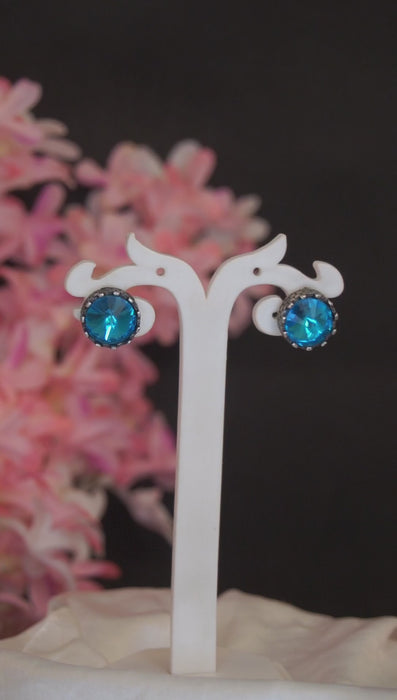 Blue Vintage Stud Earrings - Stud Earring - Earrings