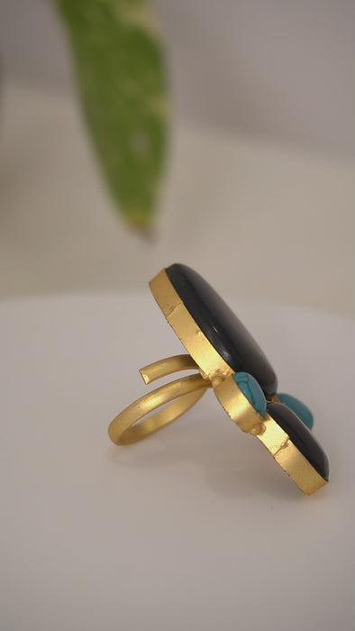 Gold Plated Handcrafted Raven Ring