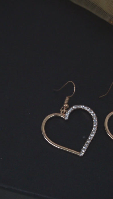 Heart Earrings with CZ Stones
