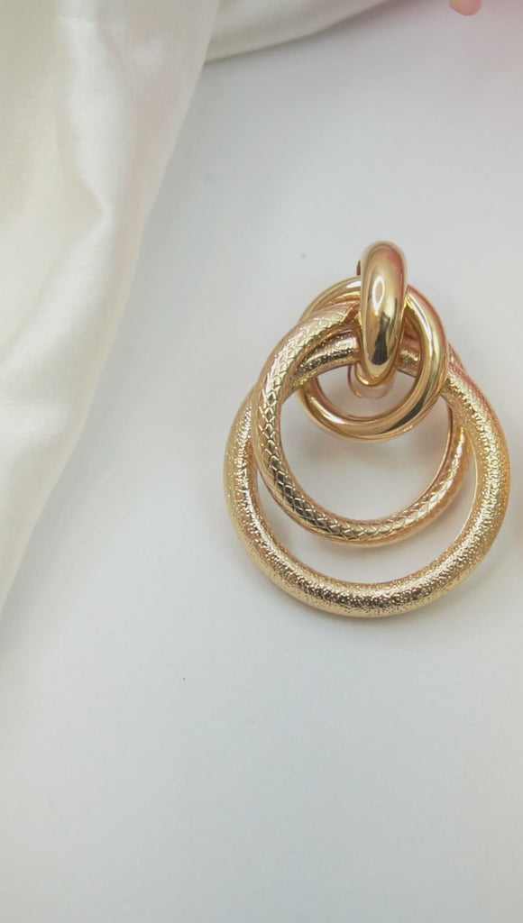 Gold Concentric Statement Hoops