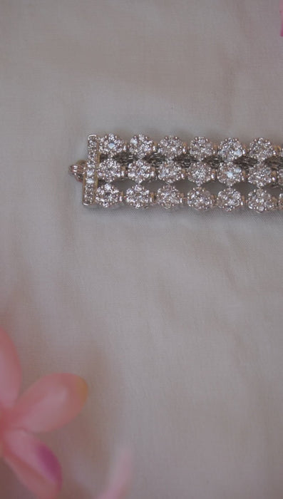 Classic American Diamond Choker Necklace Set - Choker Necklace Silver