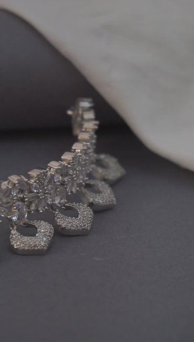 Crystal Choker Set with American Diamonds