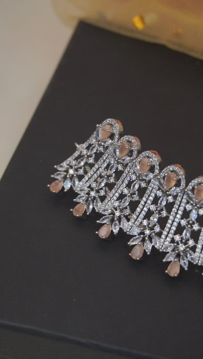 Choker American Diamond Necklace Set