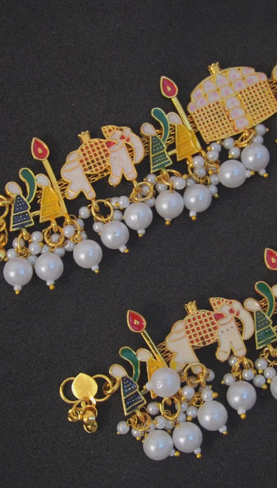 Multi Color Anklet Payal - Payal Designs