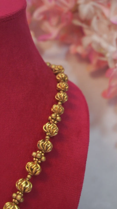  Temple Matar Mala Necklace with Earrings - Temple Jewellery Earrings
