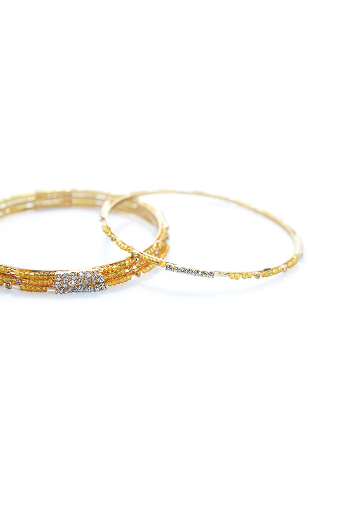 Gold Plated Stones and Beads Bangles Online 