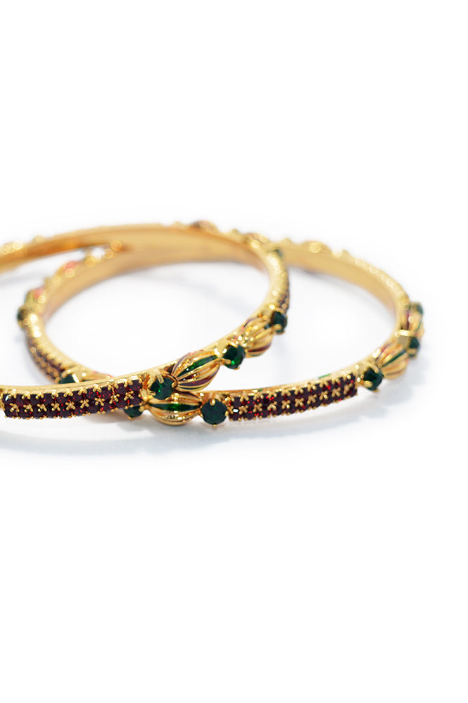 Ruby Gold Plated Bangles - Buy Fancy Bangles online