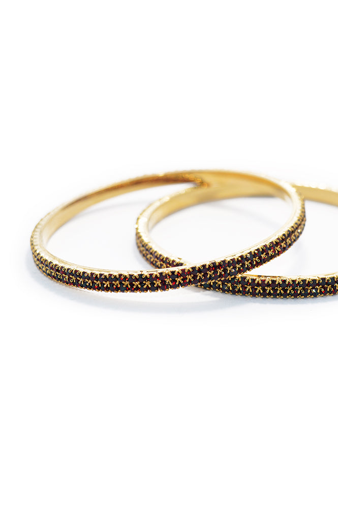 Ruby Stone Gold Plated Bangles for Women