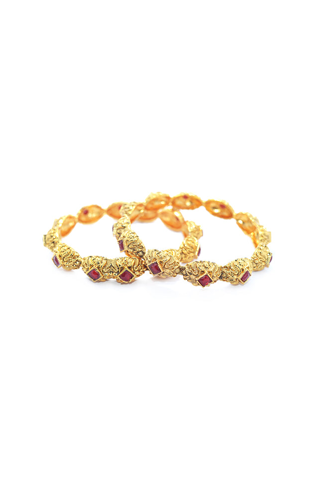 Ruby Gold Plated Bangles Design