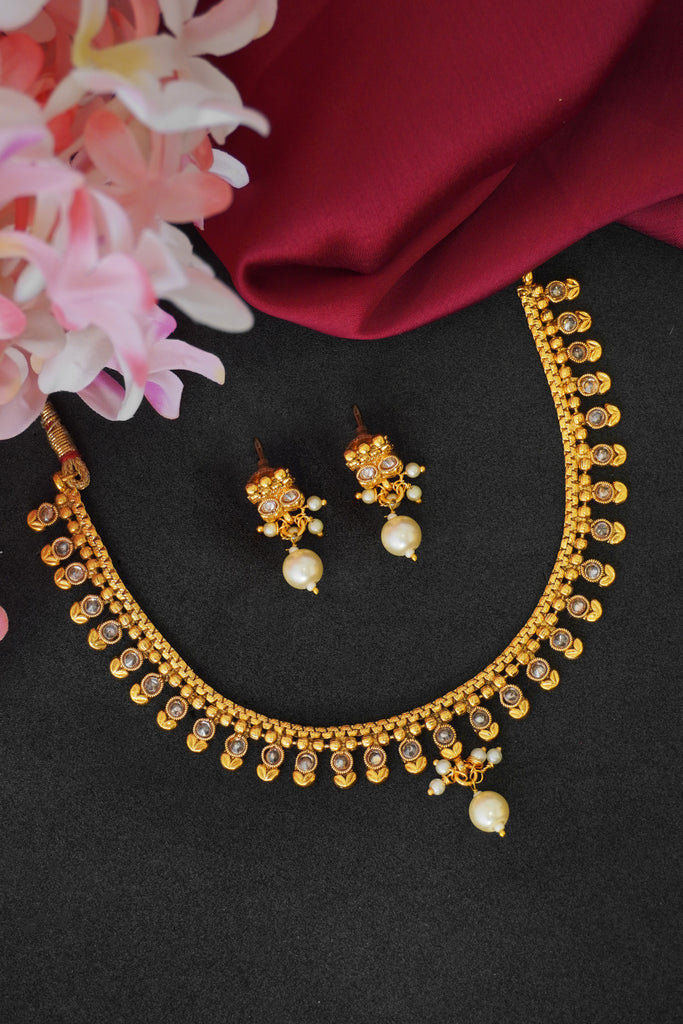 18k Gold Toned Jewellery Set - Buy Designer Necklace Sets - Online Shopping