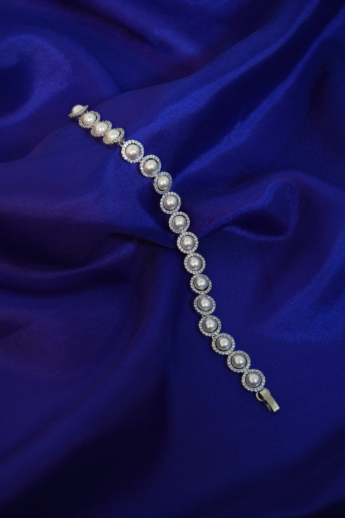 American Diamond Silver Bracelet - American Diamond Designer Bracelet for Girls