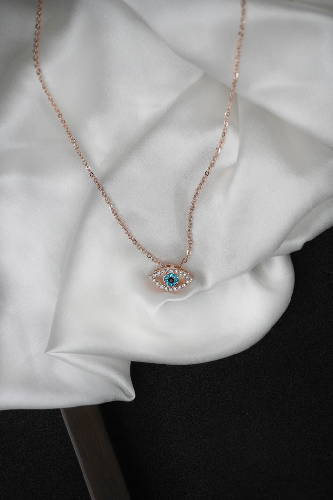 Evil Eye Pendant with Gold Plated Chain - Chains for Women