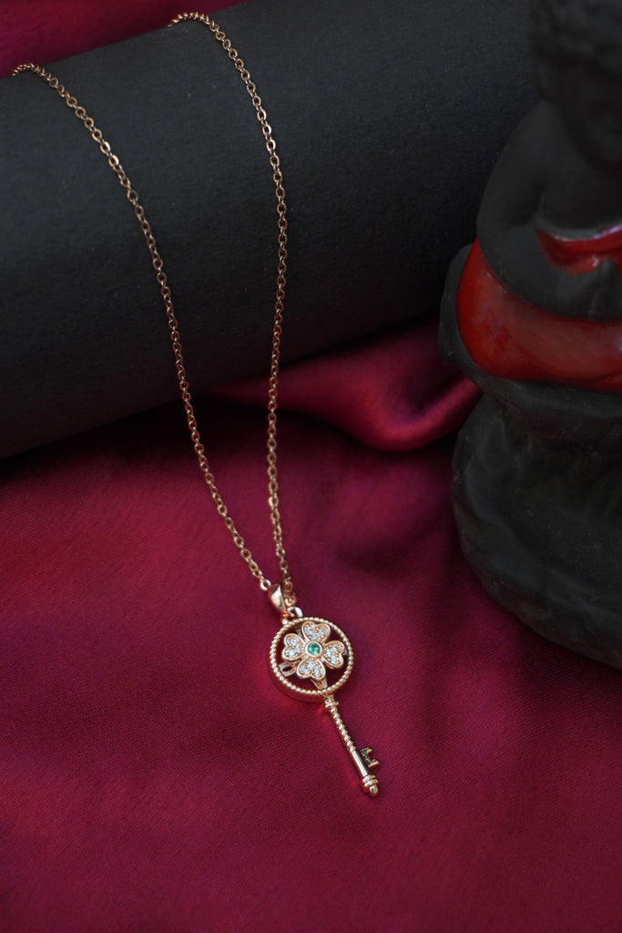Spinning Flower Pendant Rose Gold -  Pendant Necklaces
