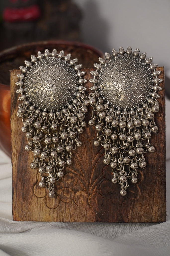 Oxidized Moon Shape Silver Plated Earring -  ‎Fancy Earrings