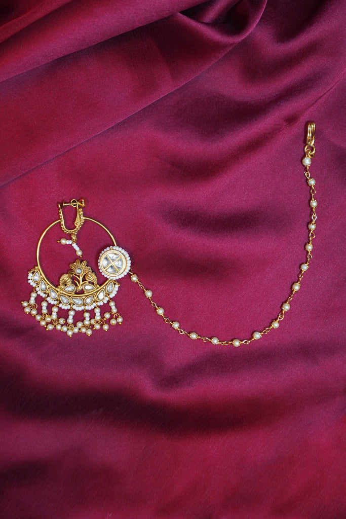 24K Gold Plated Kundan Studded Nathiya - Dulhan Nathiya Gold Price