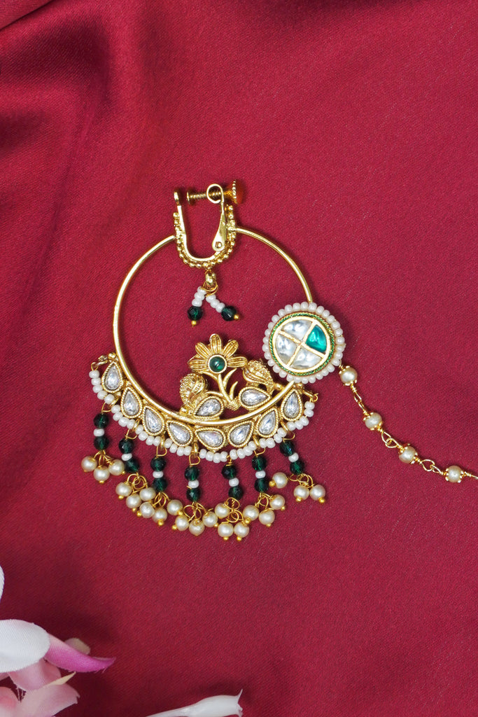  Green Beads Kundan Nathiya - Bridal Kundan Jewellery Designs With Price