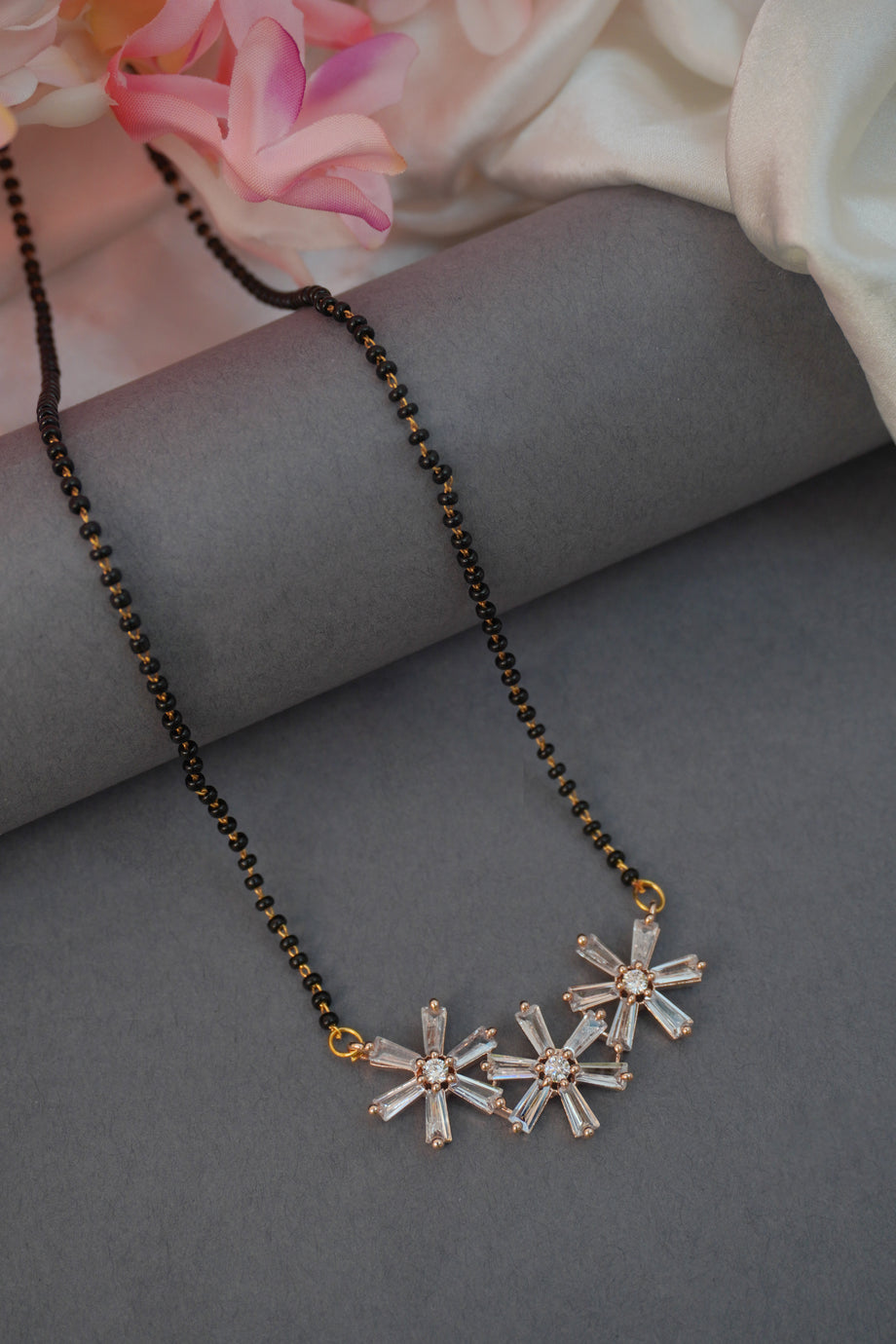 American diamond online mangalsutra with earrings