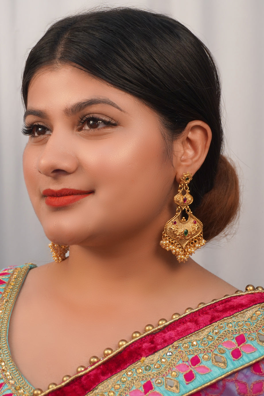 Buy Gold Plated Earrings CZ Earrings Bridal Earrings Indian CZ Earrings  Wedding Earrings Party Wear Jewelry Bridesmaid Gift Indian Earrings Set  Online in India - Etsy