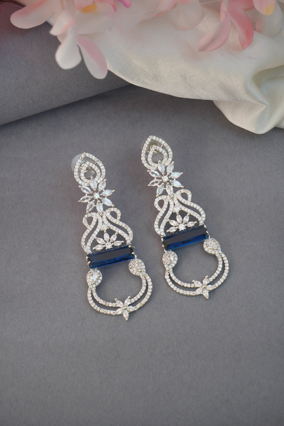 Pandora earrings blue deals stone