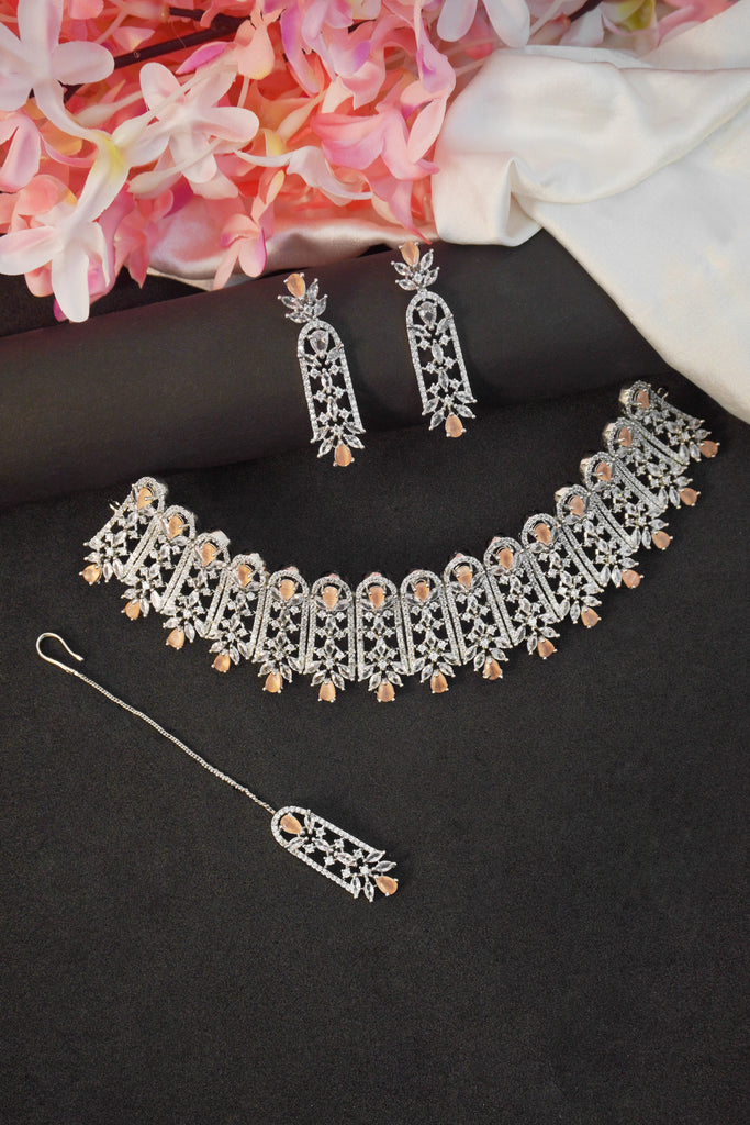 Choker American Diamond Necklace Set - Necklaces for girlfriend