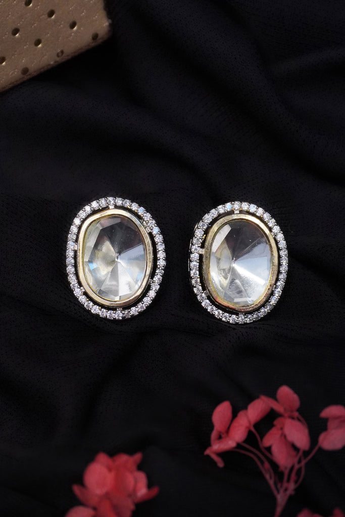 American Diamond Kundan Stud Earrings