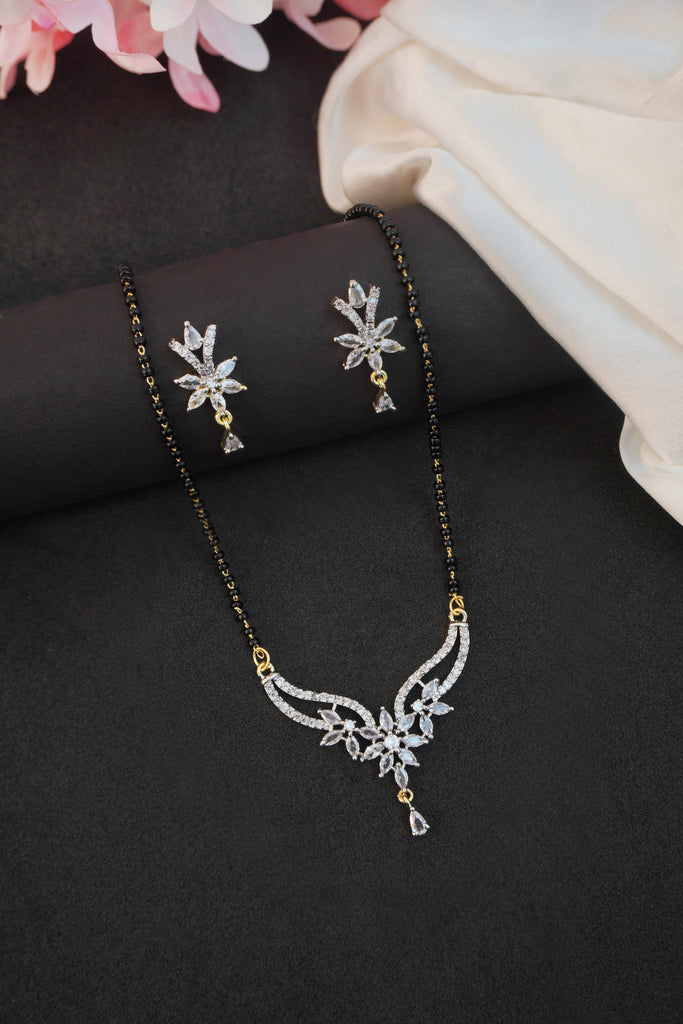 Gold Plated Mangalsutra with CZ Stones - Modern Mangalsutra Design