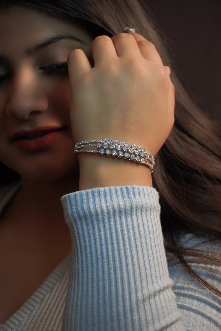 Halo diamond Bracelet For Women In 14K Rose Gold | Fascinating Diamonds