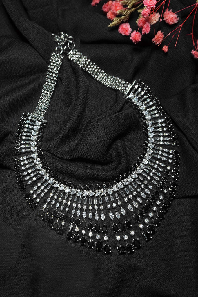 Zircon Black Necklace Set - Maharani Haar