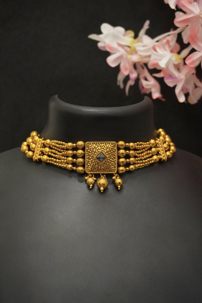 Antique Choker Necklace Set with Earrings