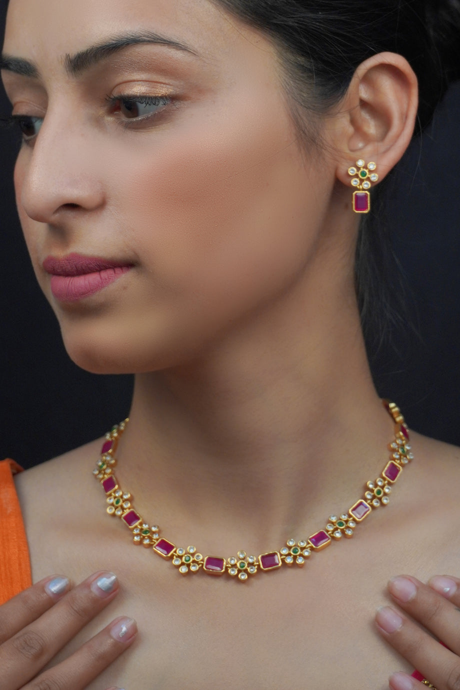Sukkhi Divine LCT and Red Stone Gold Plated Necklace Set for Women -  Sukkhi.com