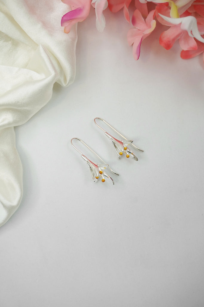 Delicate Tulip Silver Earrings - Earrings Design