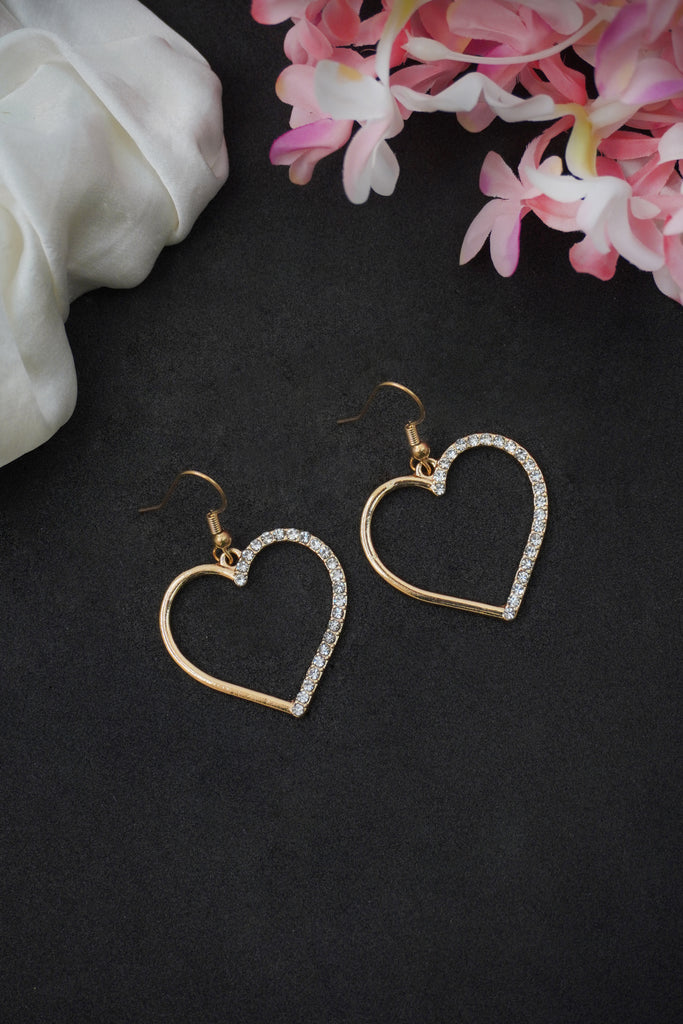 Heart Earrings with CZ Stones by Niscka