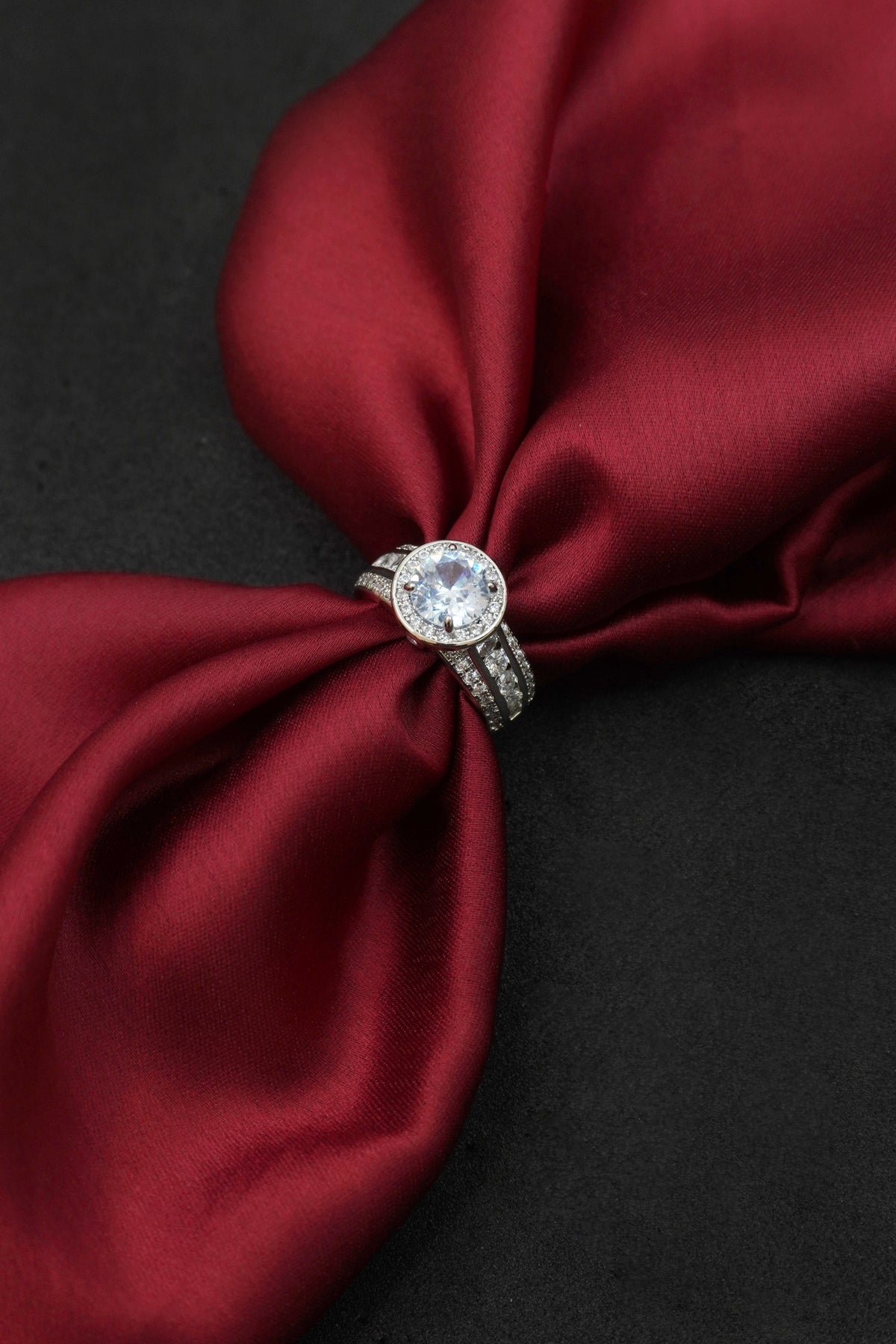 Solitaire American Diamond Ring - Engagement Rings for Women