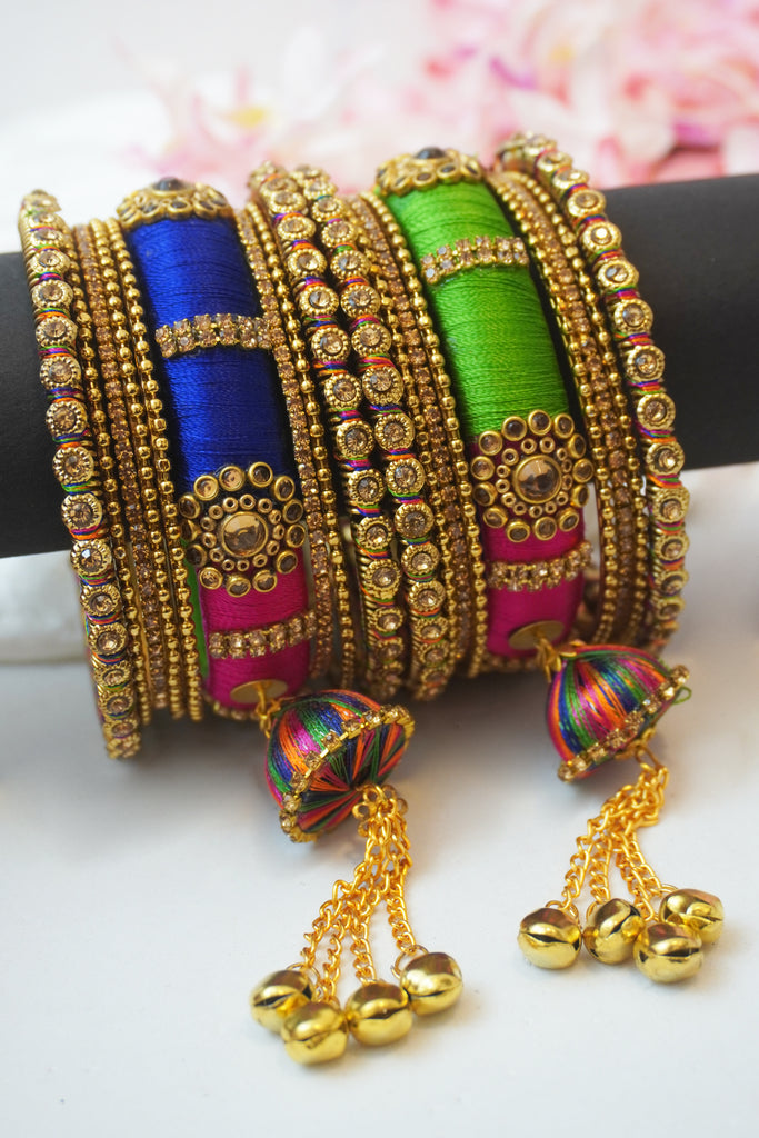 Multi Colour Bangle Set by Niscka Accessories