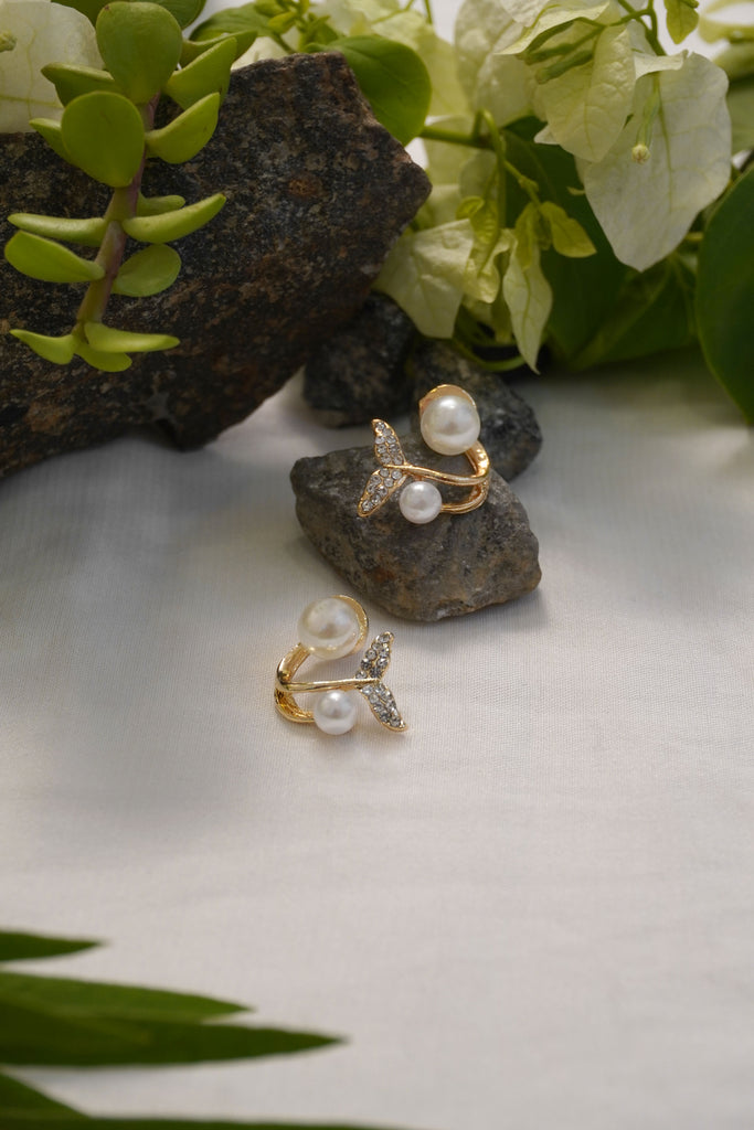 Mermaid Pearl Cuff American Diamond Earrings - Affordable American Diamond Earrings
