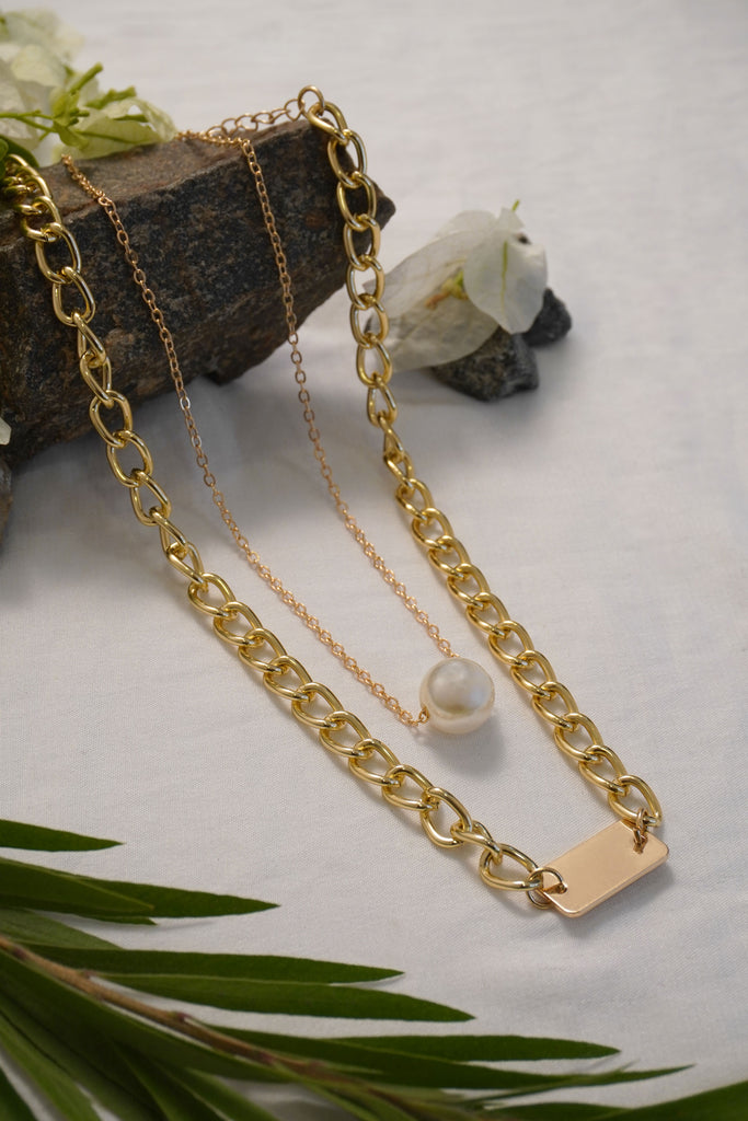 Layered Necklace with Pearl - Buy Necklaces for Women